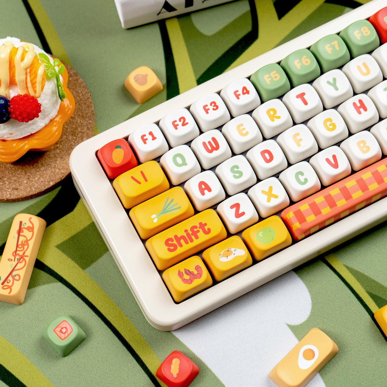 Amazon.com: SUEHIODHY MOA Profile Keycaps, Yellow PBT Keycaps